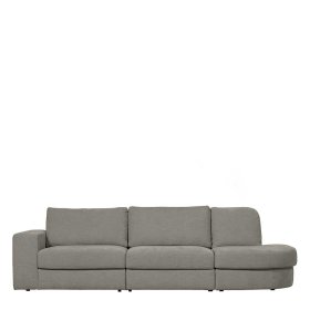 Modulares Sofa Fredoco in Grau mit Armlehne links - Rundung rechts – Ansicht 2