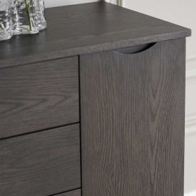 Anrichte Skandi Stil Bull in Eiche Dunkelbraun mit drei Schubladen – Ansicht 4