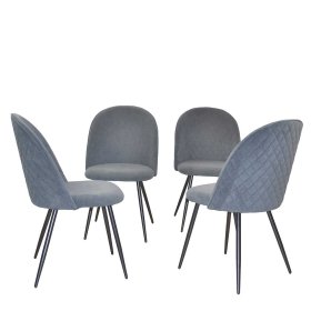 Stühle Esszimmer Polaris in Grau und Schwarz mit 48 cm Sitzhöhe (4er Set) – Ansicht 6