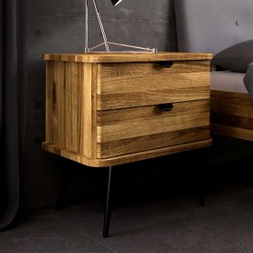 Nachttisch Kommode Clantica aus Wildeiche Massivholz 57 cm hoch – Ansicht 3