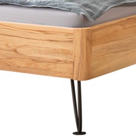 Doppelbett modern Wildbuche Evanuela mit Vierfußgestell aus Metall 84 cm hoch – Ansicht 5