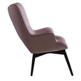 Skandi Design Polstersessel Osmin in Altrosa Samt mit Ohren – Ansicht 3