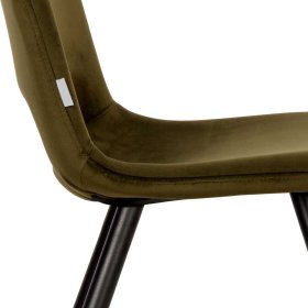 Polsterstuhl modern Set Giannas mit Samt Bezug in Oliv Grün (2er Set) – Ansicht 6
