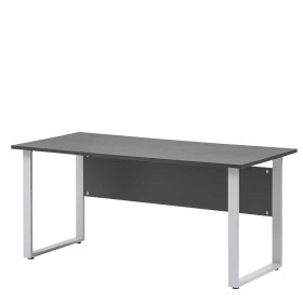 Schreibtisch 160 cm Cotelia in Anthrazit mit Bügelgestell aus Metall – Ansicht 1