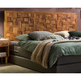 Doppelbett Kopfteil Koropi aus Teak massiv 220 cm breit – Ansicht 3