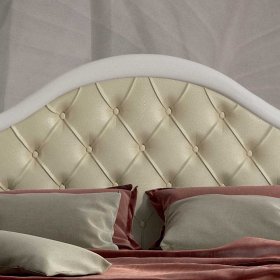 Neorenaissance Bett Jedvila in Weiß mit Blattgold verziert – Ansicht 3