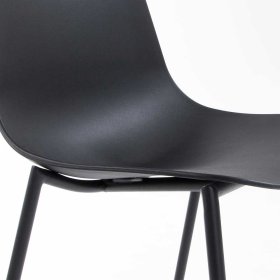 Küchenstühle Varescan in Schwarz Kunststoff mit Metallgestell (4er Set) – Ansicht 4