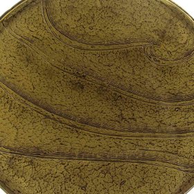 Beitisch Lakos in Altgoldfarben mit Gussglas Platte – Ansicht 3