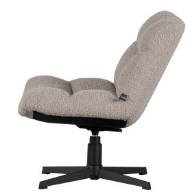 Wohnzimmer Sessel Nell II drehbar mit Boucle Stoff Bezug – Ansicht 4