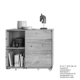 Design Wohnzimmerwand Rennia aus Wildeiche Massivholz geölt (dreiteilig) – Ansicht 12