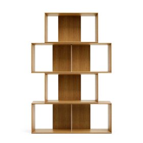 Wohnzimmerregal modular Kuta in Eichefarben furniert (vierteilig) – Ansicht 4