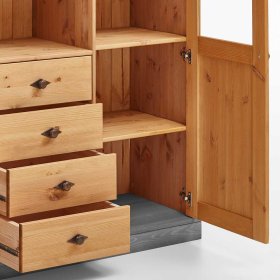 Highboard Viaduca in Grau Kiefer teilmassiv 145 cm hoch – Ansicht 7