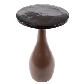 Beistelltisch Cranoz in runder Form aus Gussglas und Metall – Ansicht 1