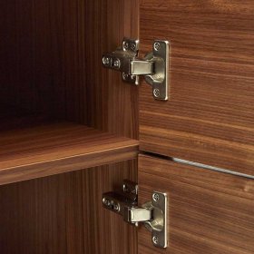 Highboard Pleanos in Nussbaumfarben furniert 80 cm hoch – Ansicht 8