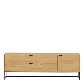 TV Board Ortava mit zwei Schubladen und einer Tür – Ansicht 3