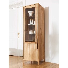 Wohnzimmerschrank Koropi mit Glastür aus Wildeiche Massivholz – Ansicht 3