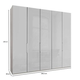 Falttüren Kleiderschrank Setterson in Weiß glasbeschichtet Made in Germany – Ansicht 12