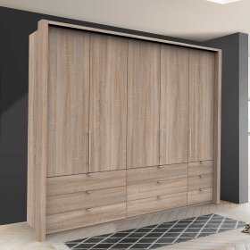 Premium Kleiderschrank Gehvonda in Eiche Sägerau 3 türig – Ansicht 2