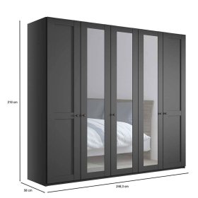 Landhaus Schlafzimmer Bien in Dunkelgrau und Eiche Bianco (vierteilig) – Ansicht 10