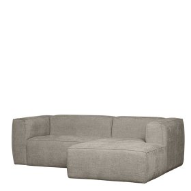 Ecksofa Anzaroty in Beigegrau aus meliertem Webstoff – Ansicht 4