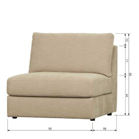 Einsitzer Couch Pilamonia in Beige Modulsofa Element – Ansicht 15