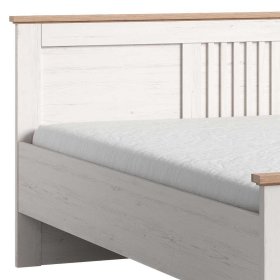 Doppel Bett mit Konsolen Drienna in Eichefarben und Weiß Landhaus (dreiteilig) – Ansicht 3