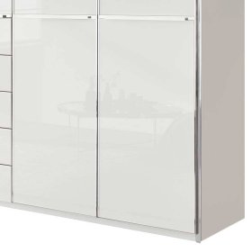 Weißer Kleiderschrank Bean Front glasbeschichtet mit zehn Schubladen – Ansicht 3