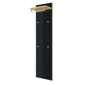 Flurgarderobe Curomma in Anthrazit Glas mit Eiche Bianco furniert – Ansicht 1