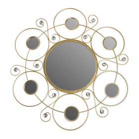 Deko Wandspiegel Balacon in Goldfarben mit Metallrahmen – Ansicht 1