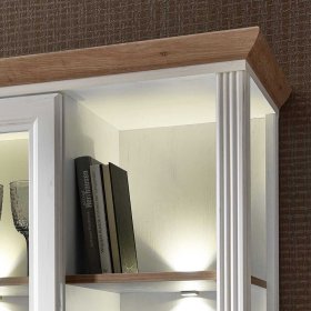 Anbauwand Vronata in Weiß und Eichefarben im Landhaus Design (zweiteilig) – Ansicht 6