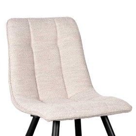Esszimmerstuhl Round in Beigegrau mit aufwendigen Steppungen (2er Set) – Ansicht 5
