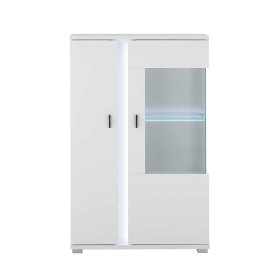 TV Wohnwand modern Constantin in Weiß mit LED Beleuchtung (dreiteilig) – Ansicht 5