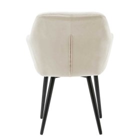 Samt Esszimmersessel Aurach in Cremefarben und Schwarz 49 cm Sitzhöhe – Ansicht 4