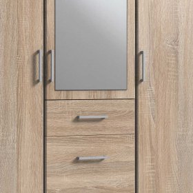 Drehtürenkleiderschrank Estella in Eiche Sägerau mit Spiegel – Ansicht 4