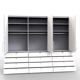 Ankleideschrank Lolyana in Weiß und Eiche Sägerau modern – Ansicht 6