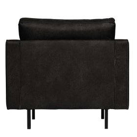 TV Sessel Lonzavez aus Recyclingleder in Schwarz im Retro Look – Ansicht 5