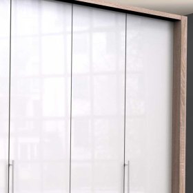 Tiefer Schlafzimmerschrank Andryas mit vier Schubladen glasbeschichtet – Ansicht 5
