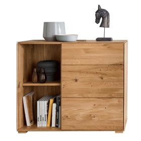 Design Wohnzimmerwand Rennia aus Wildeiche Massivholz geölt (dreiteilig) – Ansicht 10