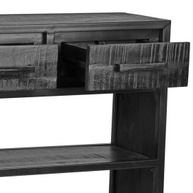 Konsolentisch Zubanis aus Mangobaum Massivholz und Metall in Schwarz – Ansicht 6
