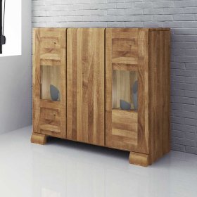 Anrichte Sascora aus Wildeiche Massivholz Glas – Ansicht 2