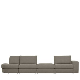 Sofa Element mit Armlehne rechts Fredoco in Grau aus Webstoff – Ansicht 12