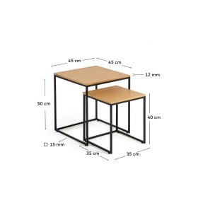 Skandi Beistelltisch Set Katrynella 50 cm hoch mit Bügelgestell (zweiteilig) – Ansicht 4