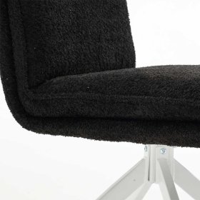 Drehbare Stühle Fabielle in Anthrazit Boucle mit weißem Metallgestell (2er Set) – Ansicht 8