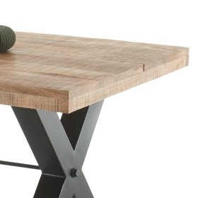 Esszimmertisch Thunder mit Massivholzplatte und Metall im Industry Stil – Ansicht 3
