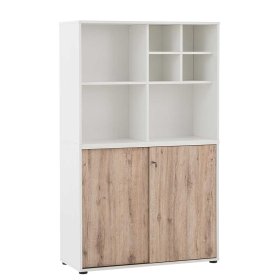 Officeschrank Rian in Wildeichefarben und Weiß abschließbar – Ansicht 2
