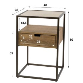 Nachtschrank Loupega im Industry und Loft Stil 60 cm hoch – Ansicht 6