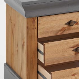 TV Board Viaduca in Grau und Kiefer teilmassiv mit drei Schubladen – Ansicht 7