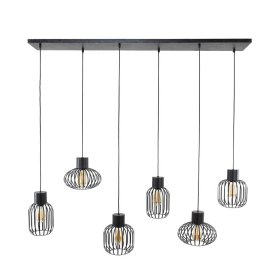 Metall Pendelleuchte Crocinol in Dunkelgrau 145 cm breit – Ansicht 3