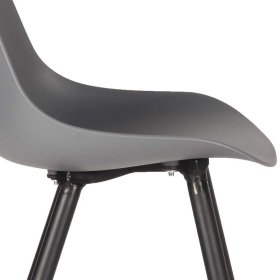 Küchenstuhl Set Emjana im Skandi Design in Anthrazit Kunststoff (2er Set) – Ansicht 6