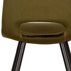 Polsterstuhl modern Set Giannas mit Samt Bezug in Oliv Grün (2er Set) – Ansicht 7